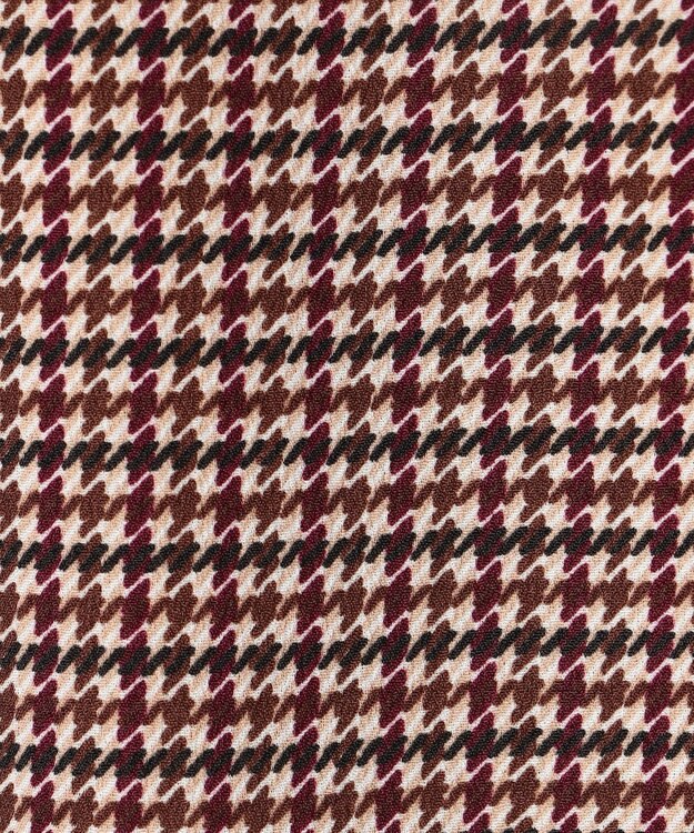 J.PRESS LADIES L デシンハウンドトゥースプリント ブラウス ブラウン系