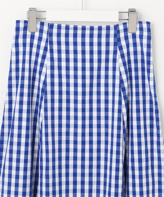 Feroux 【洗える】ギンガムチェック スカート ブルー系1