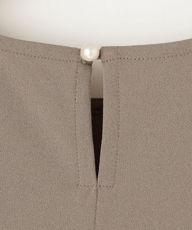 組曲 【接触冷感・吸湿・UVカット】ジョーゼットジャージーフリルブラウス モカブラウン系