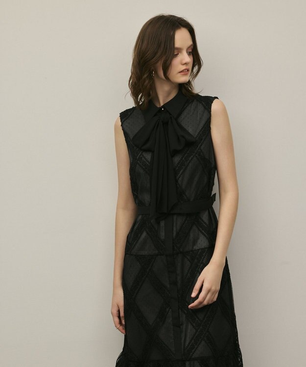 GRACE CONTINENTAL チュールレースワンピース ブラック