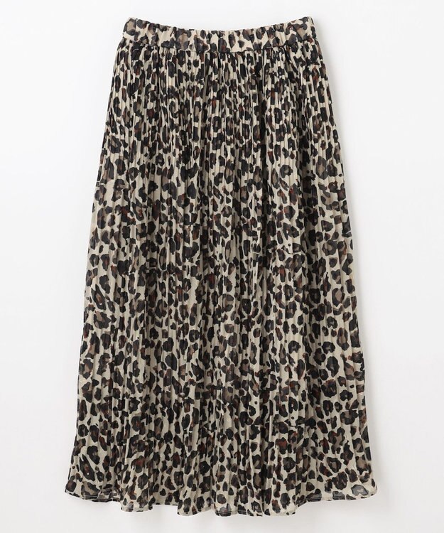 ANY 【ウエストゴム】レオパードプリーツスカート レオパード