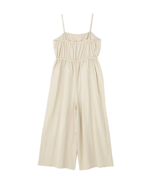 Green Parks 胸元バルーンワイドシルエットサロペット Light Beige