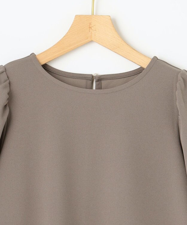 組曲 【接触冷感・吸湿・UVカット】ジョーゼットジャージーフリルブラウス モカブラウン系