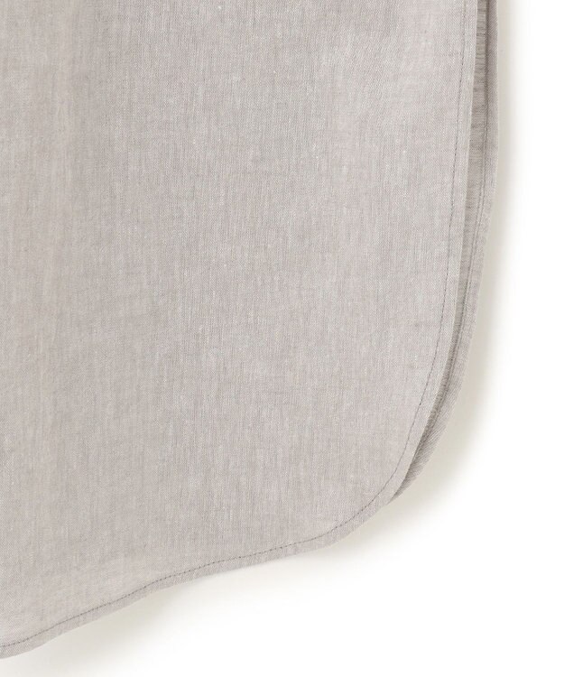 23区 S 【SLOW/洗える】リネンコットン シャツワンピース ライトグレー系