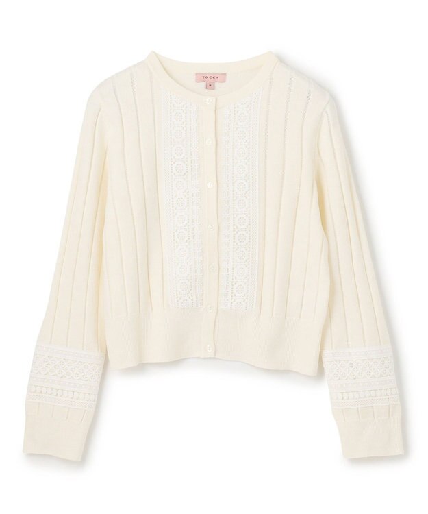 TOCCA LACE STREAM カーディガン オフ系