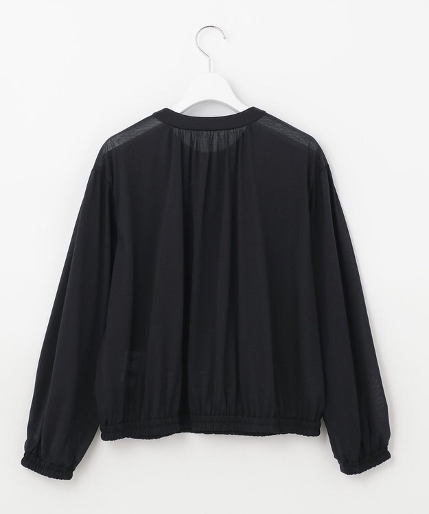 自由区 L 【洗える/冷房対策にも】シアーブルゾン ネイビー系