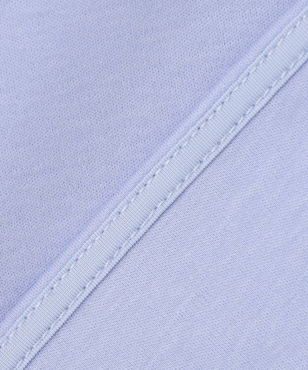 ICB L 【洗える】 コンパクトスムース シャツカラーカットソー サックスブルー系