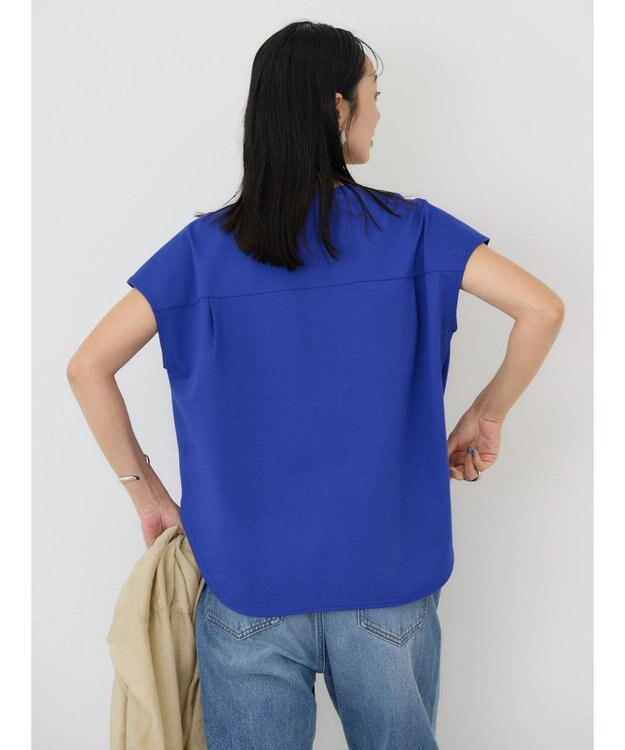 AMERICAN HOLIC 接触冷感フレンチスリーブタックポンチプルオーバー Blue