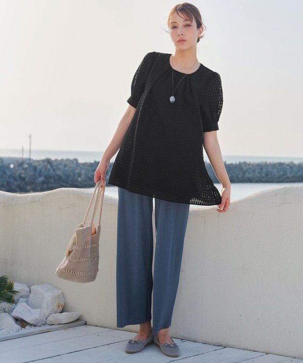 Tiaclasse 【2点セット・新色追加・洗える】クリスタルプリーツセットアップ ブルー