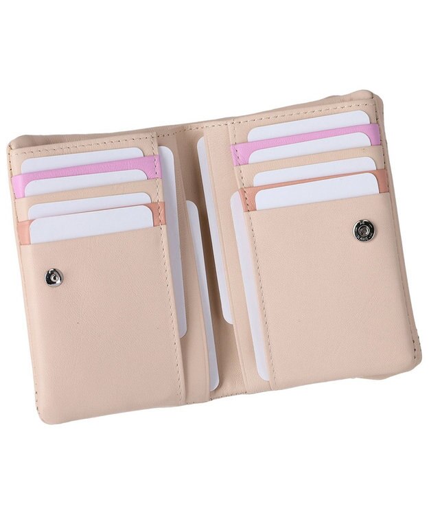 tsumori chisato CARRY キラキラ石 がま口 2つ折り財布 ベージュ