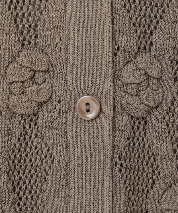 自由区 【カトリエムブーケ】Motif de roses ローズモチーフカーディガン モカ