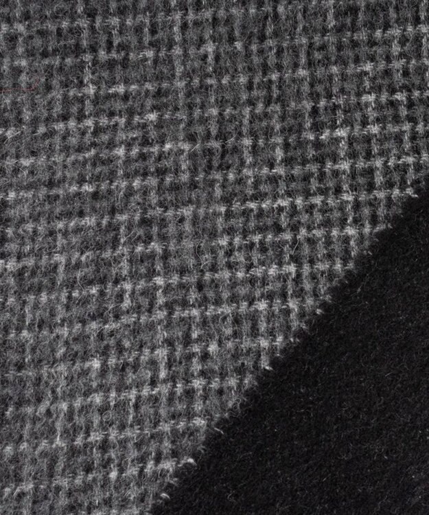 AURORA WEB限定 ウール リバーシブル プチマフラー グレーチェック×ブラック