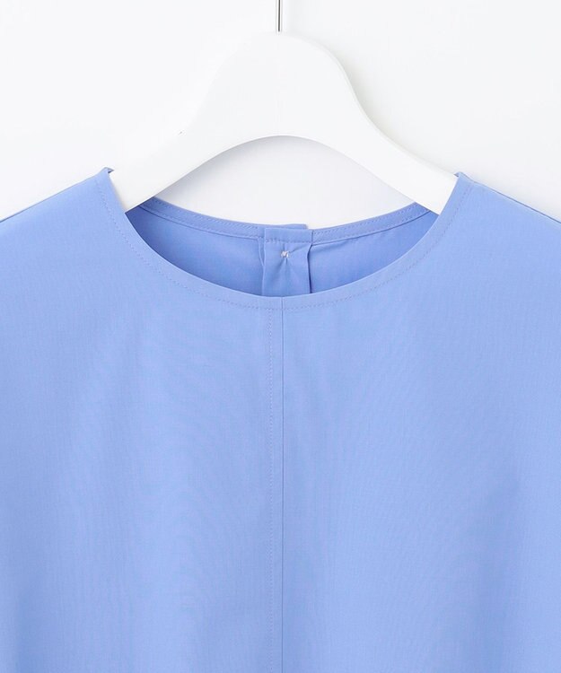 UNFILO 【洗える/吸水速乾】イージーケア キャンディスリーブ ブラウス サックスブルー