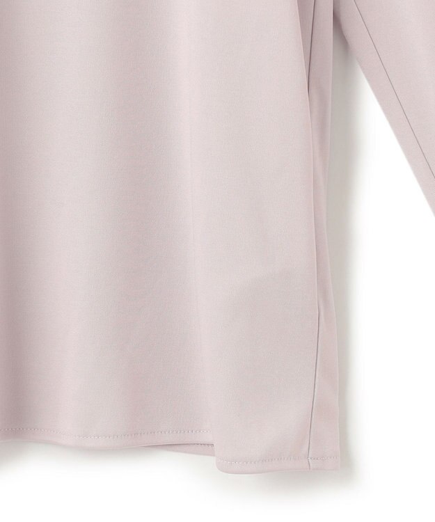 ICB L 【洗える】トリアセサテンスムース ボウタイ風プルオーバー パールグレー系