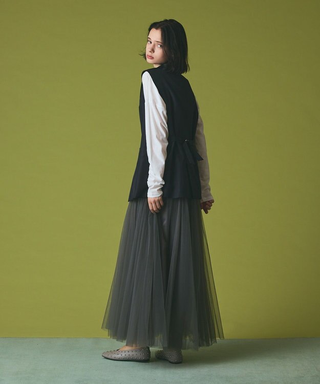 GRACE CONTINENTAL シルクツイルジレ ブラック