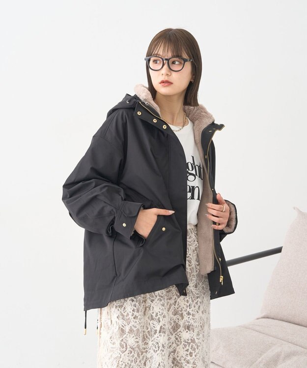 earth music&ecology マルチウェイマウンテンパーカー Black