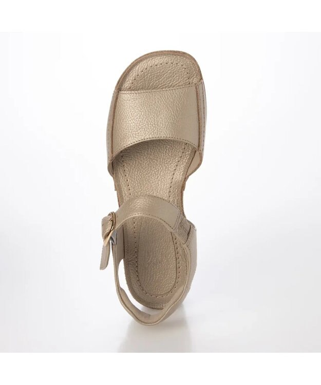 ing <ing>【WEB限定】【サスティナブル】ウエッジヒールレザーサンダル ゴールド