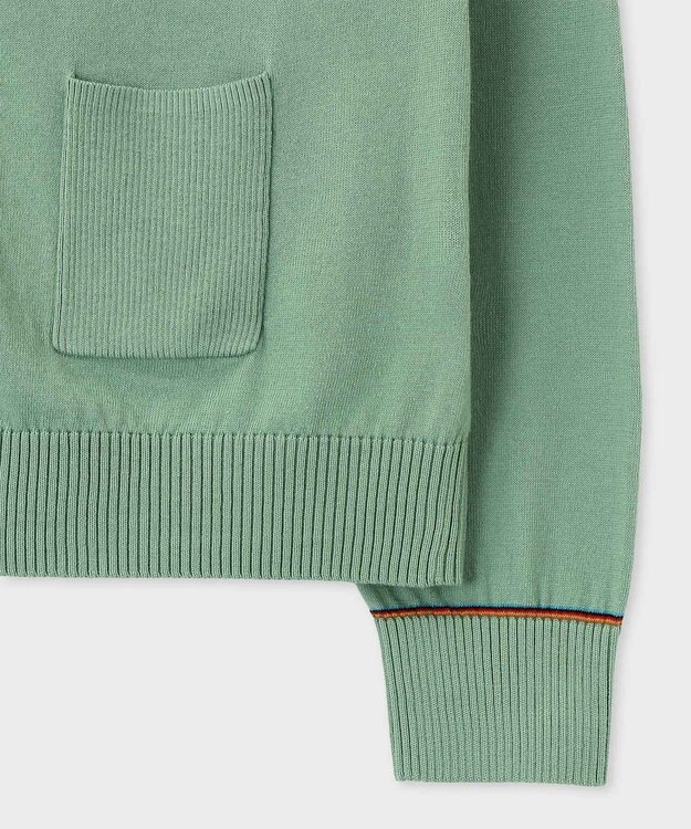 Paul Smith 【洗える】Signature Stripe アイレット カーディガン グリーン