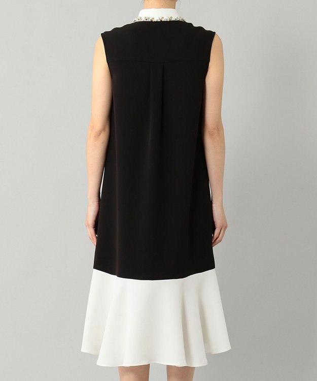 GRACE CONTINENTAL カラーブロックシャツドレス ブラック