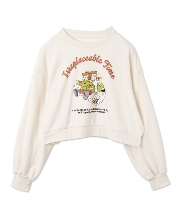 WEGO イラストプルオーバースウェット ホワイトアイボリー