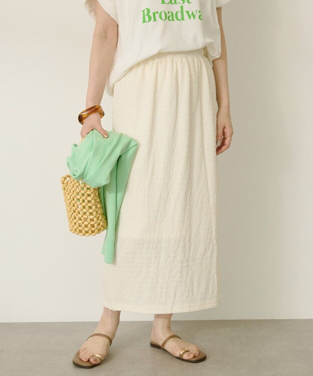 AMERICAN HOLIC シャーリングナロースカート Ivory