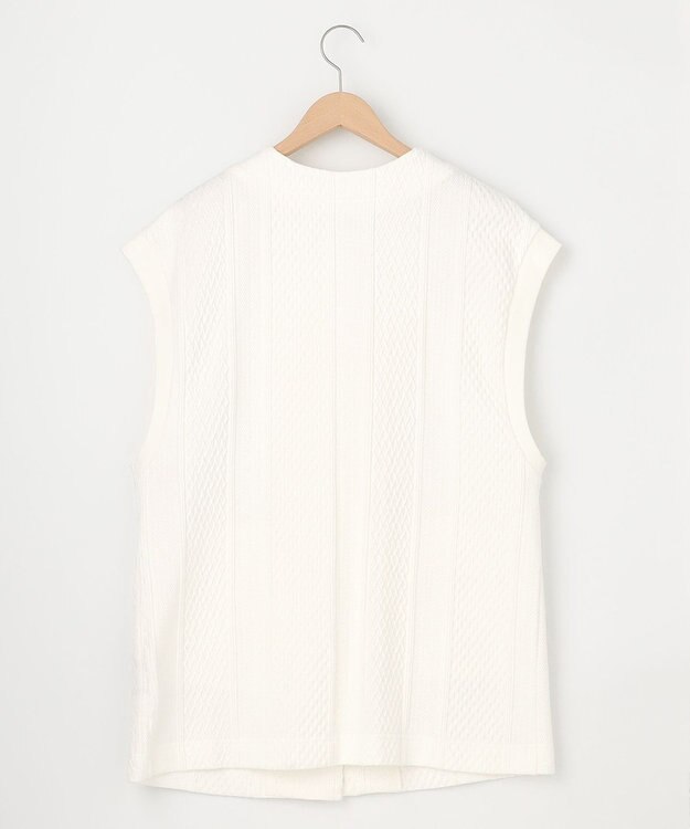 SHARE PARK LADIES 【洗える】ケーブルジャガード ジレ ホワイト系