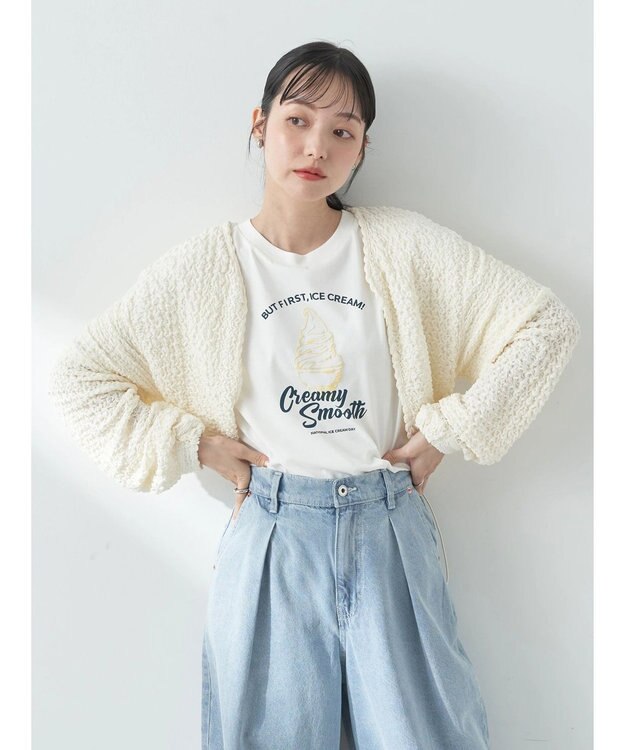 earth music&ecology ＩＣＥ　ＣＲＥＡＭ！　ショートＴ Off White