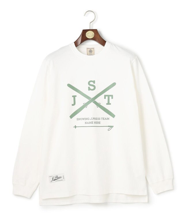 J.PRESS MEN 【NYUZELESS】SKI プリント ロングスリーブ Tシャツ ホワイト系