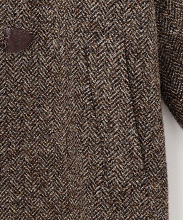 JOSEPH ABBOUD 【キングサイズ・軽量/シェットランドツィード/インポート素材】 シェットランドツィード ダッフルコート ダークブラウン系7