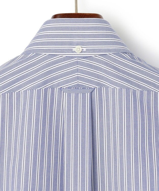 J.PRESS MEN 【PREMIUM PLEATS / 形態安定】イングリッシュストライプ ドレスシャツ / B.D. ネイビー系1