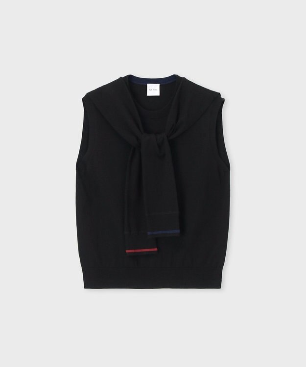 Paul Smith スリーブデザイン ノースリーブニット ブラック