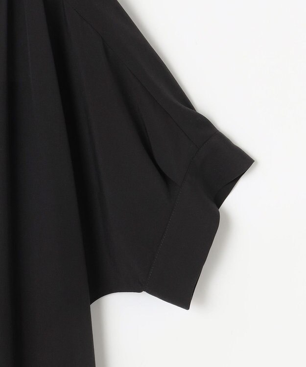 自由区 S 【接触冷感・UVケア・抗菌防臭・洗える】リヨセルポプリンシャツ ワンピース ブラック