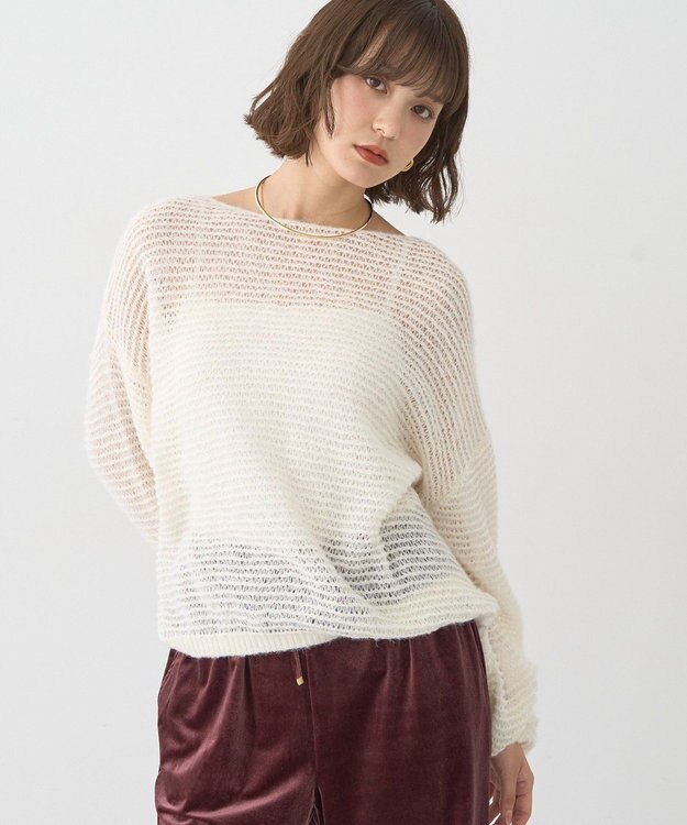 earth music&ecology ふんわりシアープルオーバー Ivory