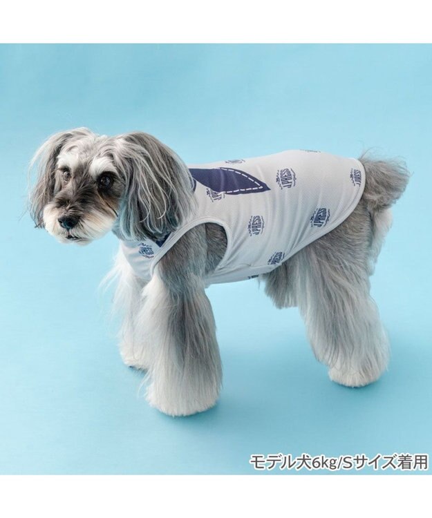 PET PARADISE J.PRESS エコメイド 総柄 タンクトップ 小型犬 グレー×ネイビー
