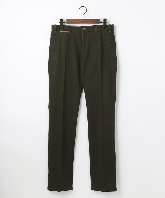 JOSEPH ABBOUD 【ウエストも伸びる】オーガニックストレッチピケ パンツ ダークブラウン系