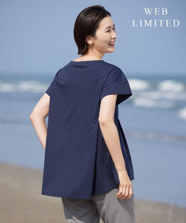 J.PRESS LADIES L 【WEB限定・吸水速乾】OUKAプレーティング カットソー ネイビー系