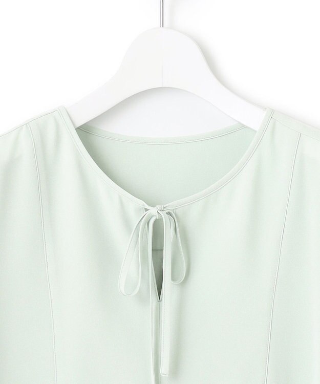 23区 S 【洗える】バックサテンアムンゼン ブザムディテール ブラウス スモーキーグリーン系