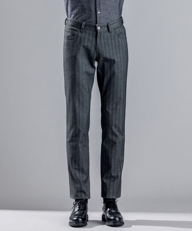 JOSEPH HOMME ソフトヘリンボンストレッチ / CIGAR 5P グレー系