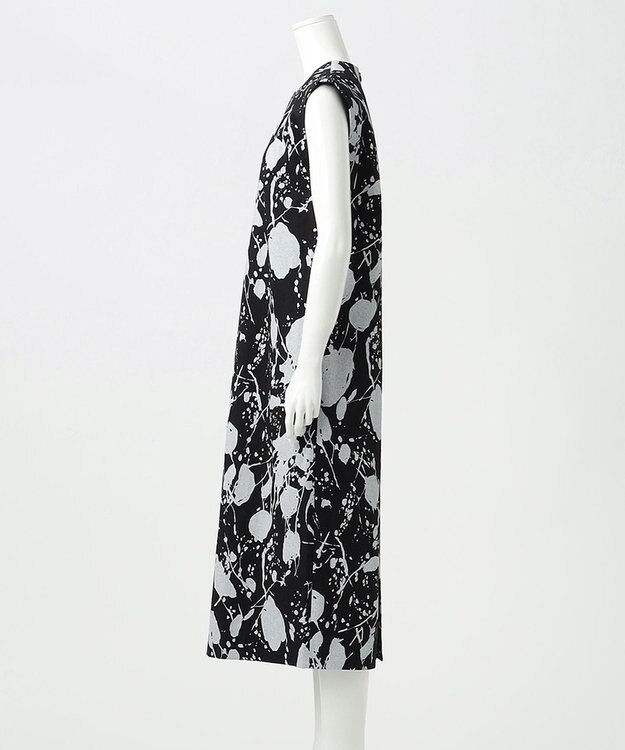 23区 L 【エステータ】ピグメントプリント ワンピース ブラックxホワイト