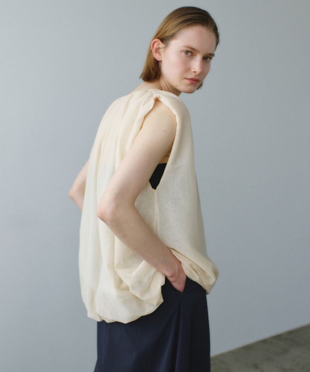 BEIGE， TOPAZ / バルーン シアーニット Peach