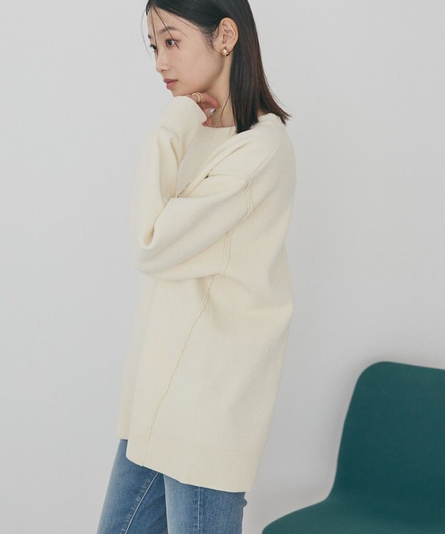 AMERICAN HOLIC 【選べる丈】モールニットプルオーバー Ivory