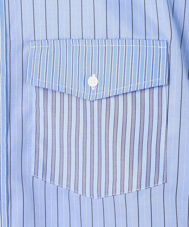 J.PRESS YORK STREET 【UNISEX】クレイジーパターン ストライプシャツ サックスブルー系8