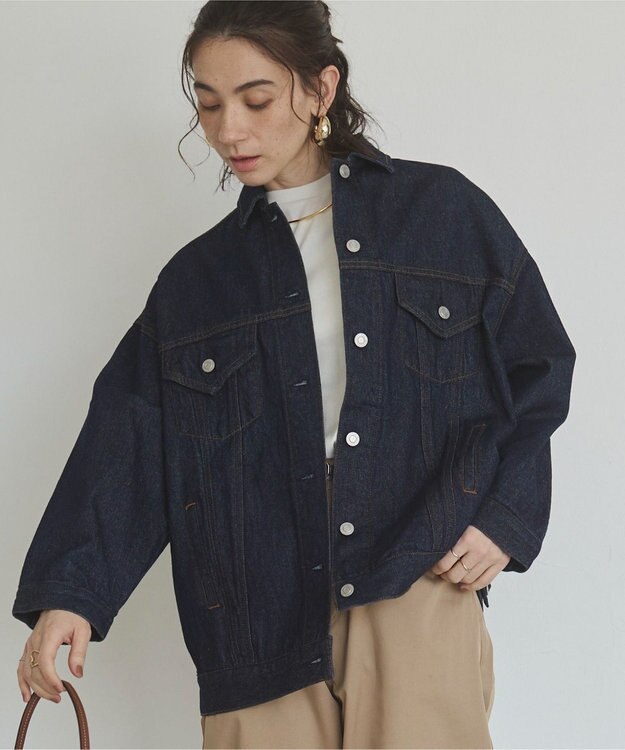 WEGO 【ANGIE VINTAGE】ビッグシルエットデニムジャケット / オーバーサイズGジャン ネイビー