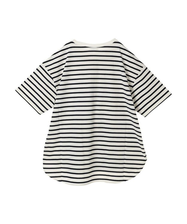 earth music&ecology ラウンドチュニックＴ Border Ivory