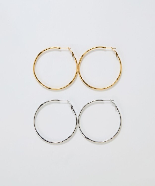 Phoebe 【金属アレルギー対応】ライトフープピアス　シルバー/ステンレス/大振り シルバー