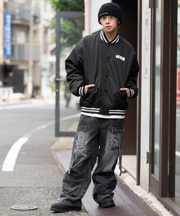 WEGO 【ユニセックス着用ITEM】グラフィックパファースタジャン ブラックその他