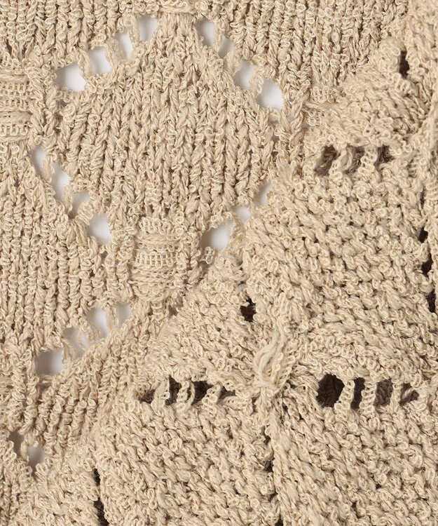 自由区 ジオメトリックモチーフ カーディガン ベージュ