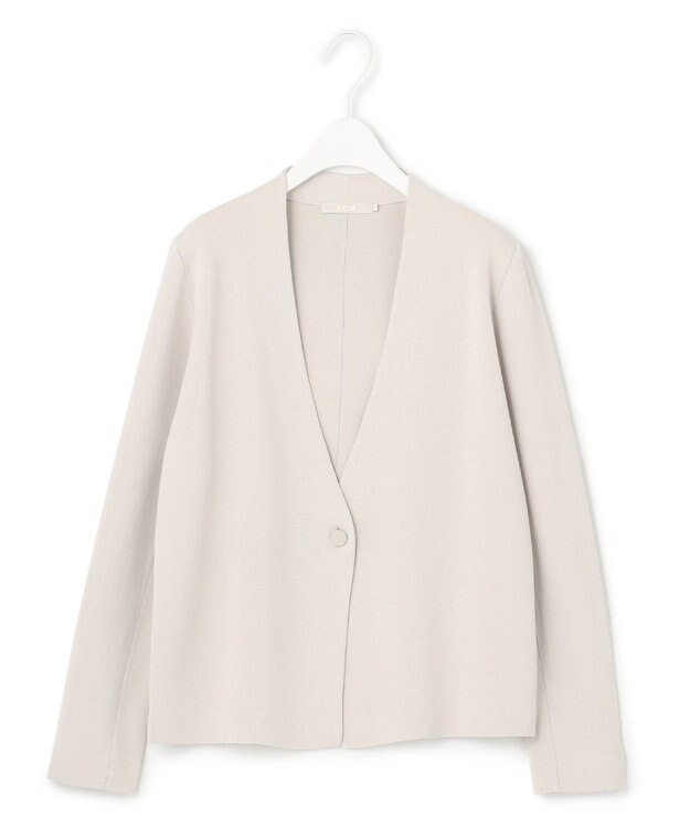 ICB 【セットアップ対応】ハイゲージスムース ノーカラージャケット トープ系