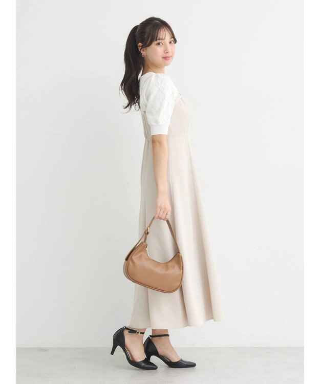 earth music&ecology 胸元ベルトキャミワンピース Ecru