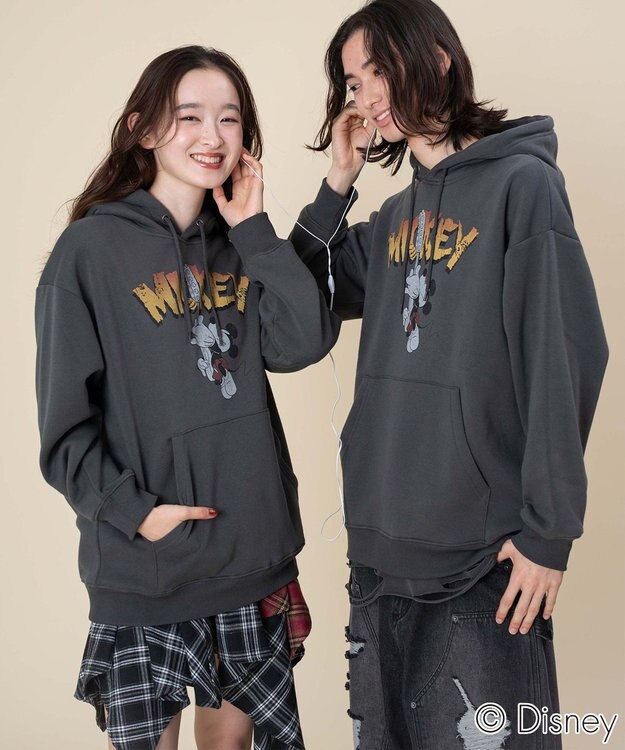 WEGO 【ユニセックス着用ITEM/25年秋冬新作】DISNEYグラフィックプルオーバー スミクロ